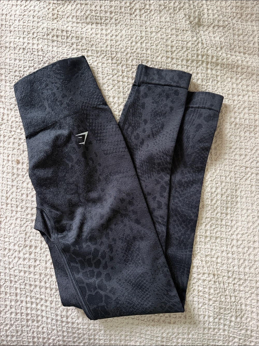 Gym Shark Black Textured High-Waist Leggings